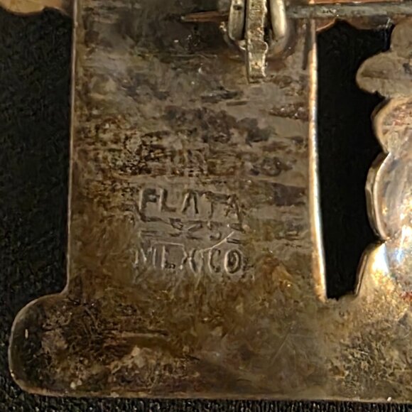 Vintage Taxco Mexico 925 Silver Sombrero Siesta  Figures Brooch Pin - Folk Art - Picture 3 of 6